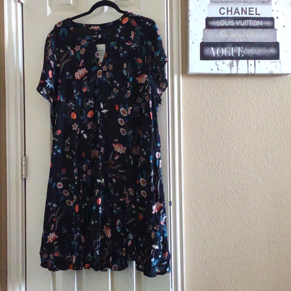 Torrid Floral black dress plus